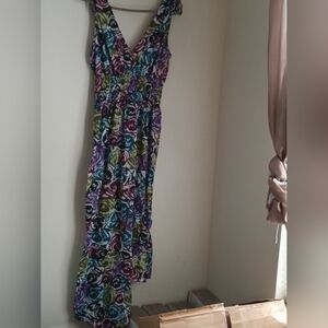 Just Love Dress Women XL Purple and Blue Sleeveless Maxi Sundress Versatile Boho